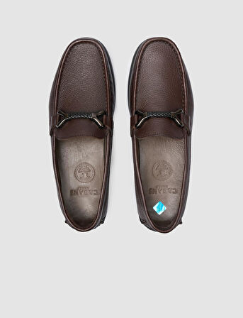 %100 Hakiki Deri Kahverengi Toka Detaylı Erkek Loafer