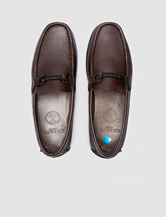 %100 Hakiki Deri Kahverengi Toka Detaylı Erkek Loafer