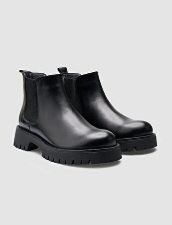 %100 Hakiki Deri Siyah Kadın Günlük Bot