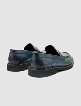 %100 Hakiki Deri Lacivert Erkek Klasik Ayakkabı