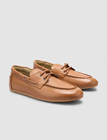 %100 Hakiki Deri Taba Kadın Loafer