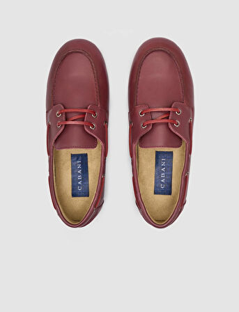 %100 Hakiki Deri Bordo Kadın Loafer