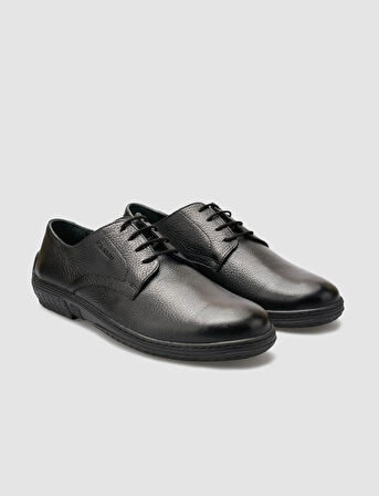 %100 Hakiki Deri Siyah Erkek Günlük Ayakkabı