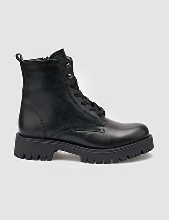 %100 Hakiki Deri Siyah Kadın Postal