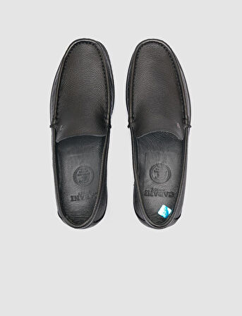 Cabani %100 Hakiki Deri Siyah Dikiş Detaylı Loafer Ayakkabı