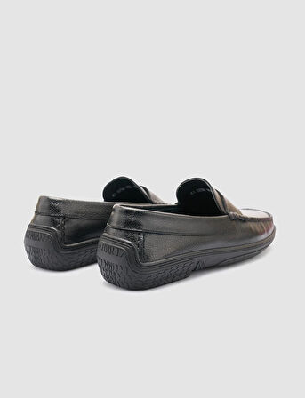 %100 Hakiki Deri Siyah Erkek Günlük Ayakkabı