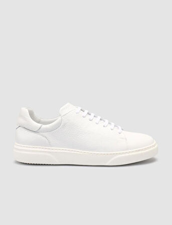 %100 Hakiki Deri Beyaz Erkek Sneaker