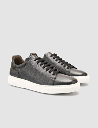 Cabani %100 Hakiki Deri Siyah Erkek Sneaker