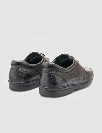 %100 Hakiki Deri Siyah Erkek Günlük Ayakkabı