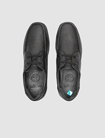 %100 Hakiki Deri Siyah Erkek Günlük Ayakkabı