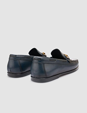 %100 Hakiki Deri Lacivert Erkek Klasik Ayakkabı