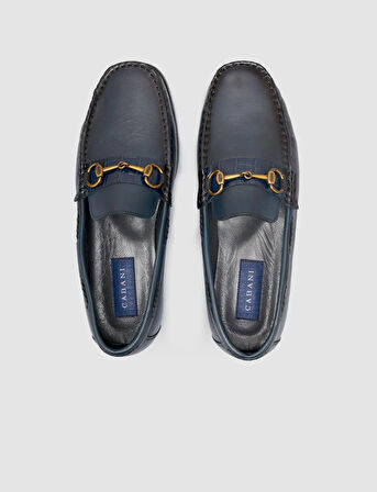 %100 Hakiki Deri Lacivert Erkek Klasik Ayakkabı