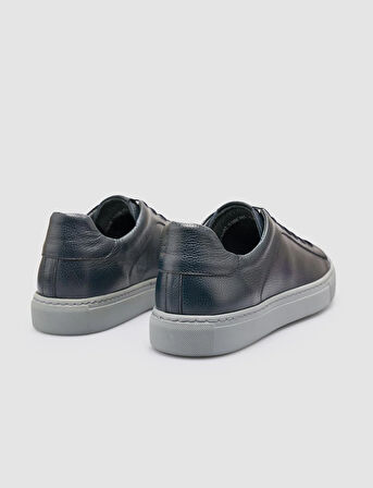 %100 Hakiki Deri Lacivert Erkek Spor Ayakkabı