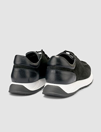 Cabani %100 Hakiki Deri Süet Siyah Erkek Günlük Ayakkabı