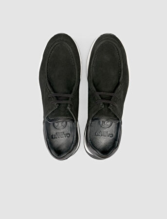 Cabani %100 Hakiki Deri Süet Siyah Erkek Günlük Ayakkabı