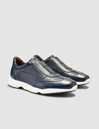 %100 Hakiki Deri Lacivert Erkek Spor Ayakkabı