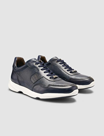 %100 Hakiki Deri Lacivert Erkek Spor Ayakkabı
