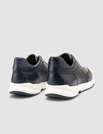 %100 Hakiki Deri Lacivert Erkek Spor Ayakkabı