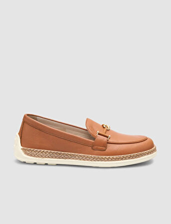 %100 Hakiki Deri Taba Kadın Loafer