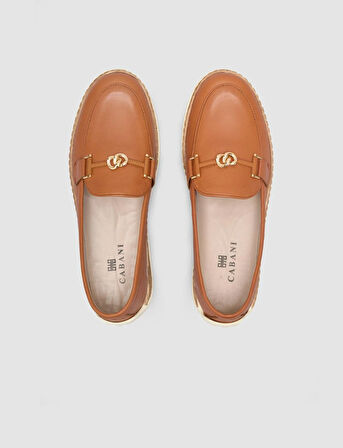 %100 Hakiki Deri Taba Kadın Loafer