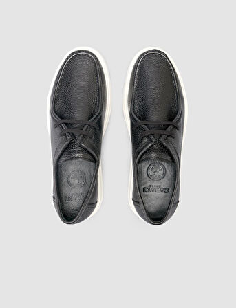 %100 Hakiki Deri Siyah Erkek Günlük Ayakkabı