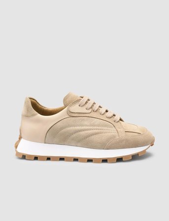 Cabani %100 Hakiki Deri Bej Kadın Sneaker
