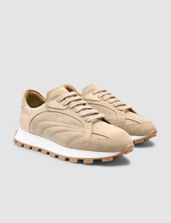 Cabani %100 Hakiki Deri Bej Kadın Sneaker