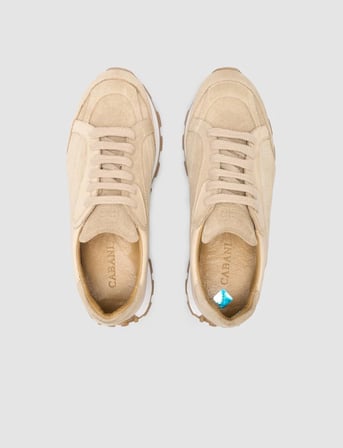 Cabani %100 Hakiki Deri Bej Kadın Sneaker