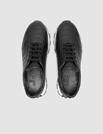 %100 Hakiki Deri Siyah Kadın Sneaker