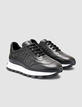 Cabani %100 Hakiki Deri Siyah Kadın Sneaker