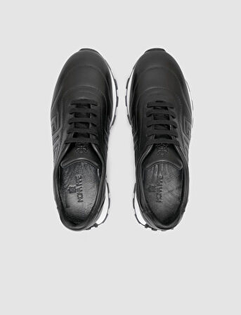 Cabani %100 Hakiki Deri Siyah Kadın Sneaker