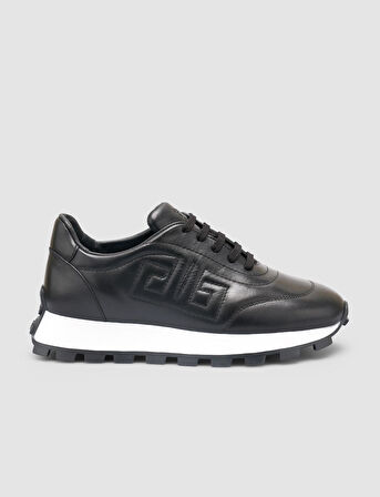 %100 Hakiki Deri Siyah Kadın Sneaker