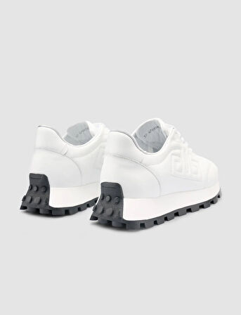 %100 Hakiki Deri Beyaz Kadın Sneaker