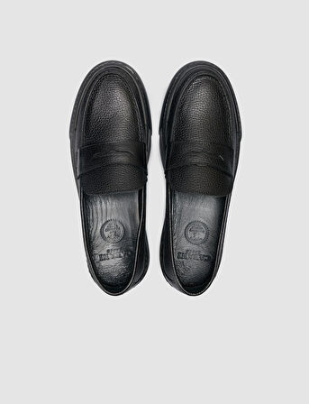 Cabani %100 Hakiki Deri Siyah Bantlı Erkek Loafer