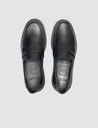 %100 Hakiki Deri Siyah Erkek Loafer