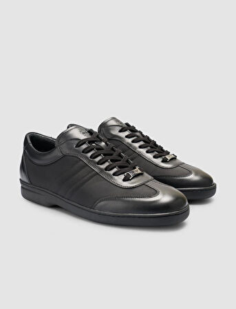 %100 Hakiki Deri Siyah Erkek Günlük Ayakkabı