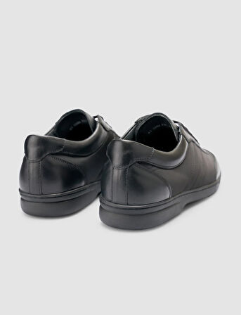 %100 Hakiki Deri Siyah Erkek Günlük Ayakkabı