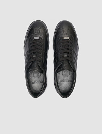 %100 Hakiki Deri Siyah Erkek Günlük Ayakkabı