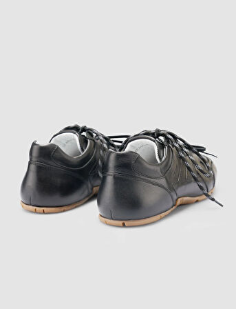 %100 Hakiki Deri Siyah Kadın Sneaker