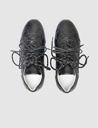 Cabani %100 Hakiki Deri Siyah Kadın Sneaker