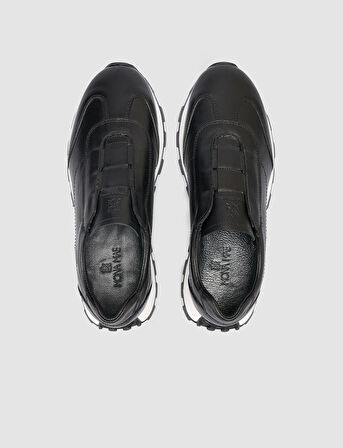 %100 Hakiki Deri Siyah Kadın Sneaker