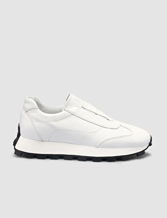 %100 Hakiki Deri Beyaz Kadın Sneaker