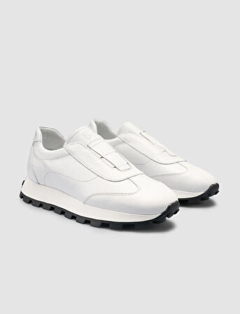 %100 Hakiki Deri Beyaz Kadın Sneaker