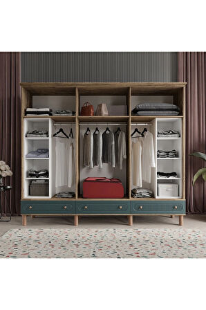 SOHO 6 KAPAKLI YEŞİL GARDIROP TAMAMI MDF