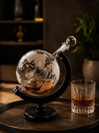 SUUFFLE STANDLI DEKORATİF KARAF DÜNYA MODEL 800 ml