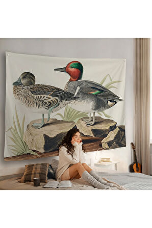 John James Audubon'un 'Birds Of America' Duvar Örtüsü-7011