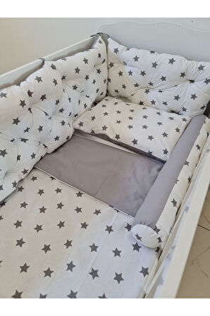 70x120 Beşik Kenar Koruma - 40cm Yükseklik - %100 Pamuk Kumaş - Antialerjik - Yıkanabilir