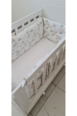 70x120 Beşik Kenar Koruma - 40cm Yükseklik - %100 Pamuk Kumaş - Antialerjik - Yıkanabilir