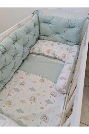 70x120 Beşik Kenar Koruma - 40cm Yükseklik - %100 Pamuk Kumaş - Antialerjik - Yıkanabilir