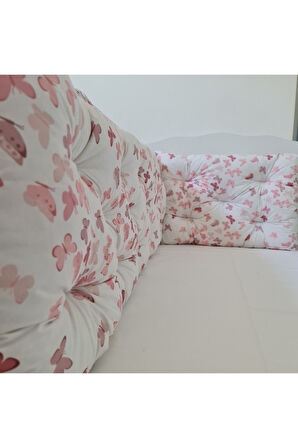 70x120 Beşik Kenar Koruma - 40cm Yükseklik - %100 Pamuk Kumaş - Antialerjik - Yıkanabilir